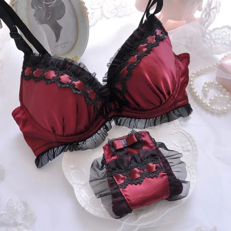 Flirty Coquette 2-Piece Satin Lingerie Set