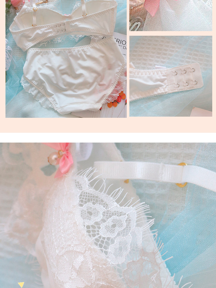 Snow Pearl Dollcore Nymphette Kawaii Princess Lingerie Set