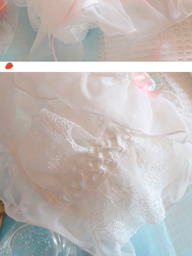 Sweet Girly Pink Bow Kawaii Princess Lingerie Set